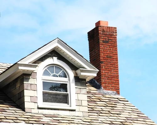 roof with chimney on side